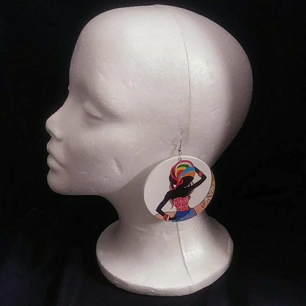 Wooden earrings.
